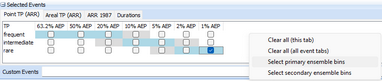 Primary ensemble bins